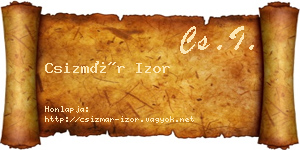 Csizmár Izor névjegykártya